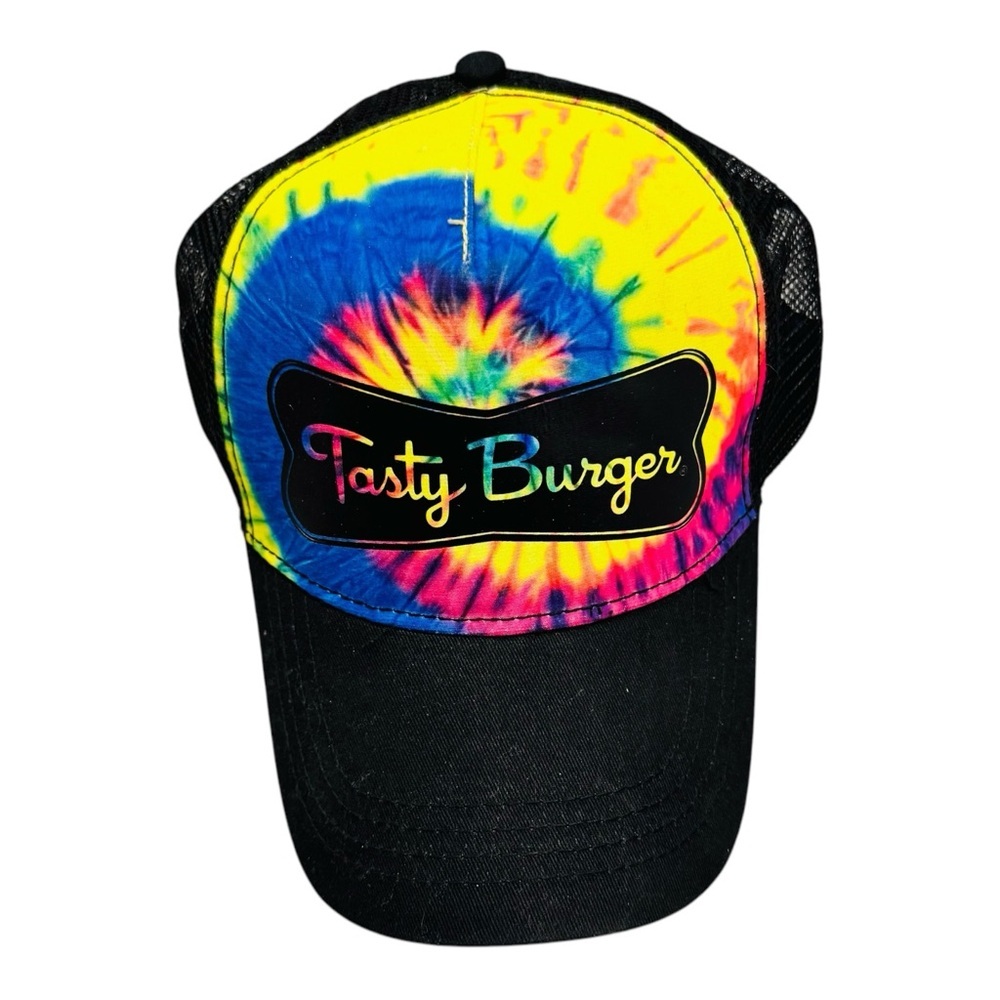 Vibrant Yellow and Blue Trucker Hat with Curved Brim